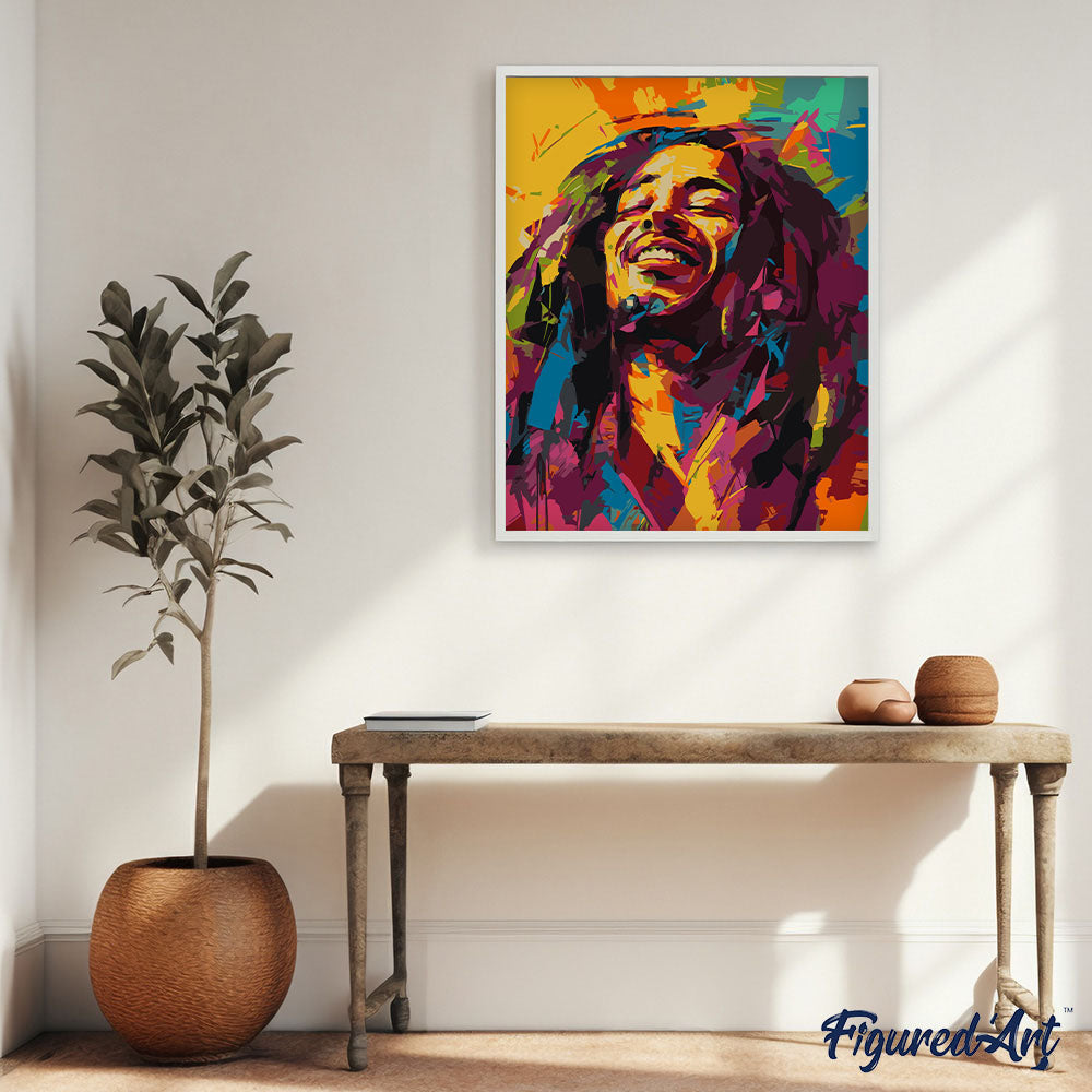 Malen nach Zahlen 40x50cm ohne Keilrahmen Figured’Art Street Art Reggae - Kidis Art
