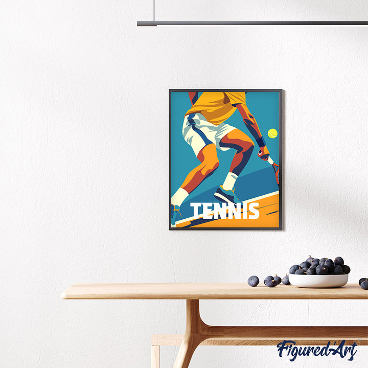 Malen nach Zahlen 40x50cm auf Keilrahmen gespannt Figured’Art Sportposter Tennis