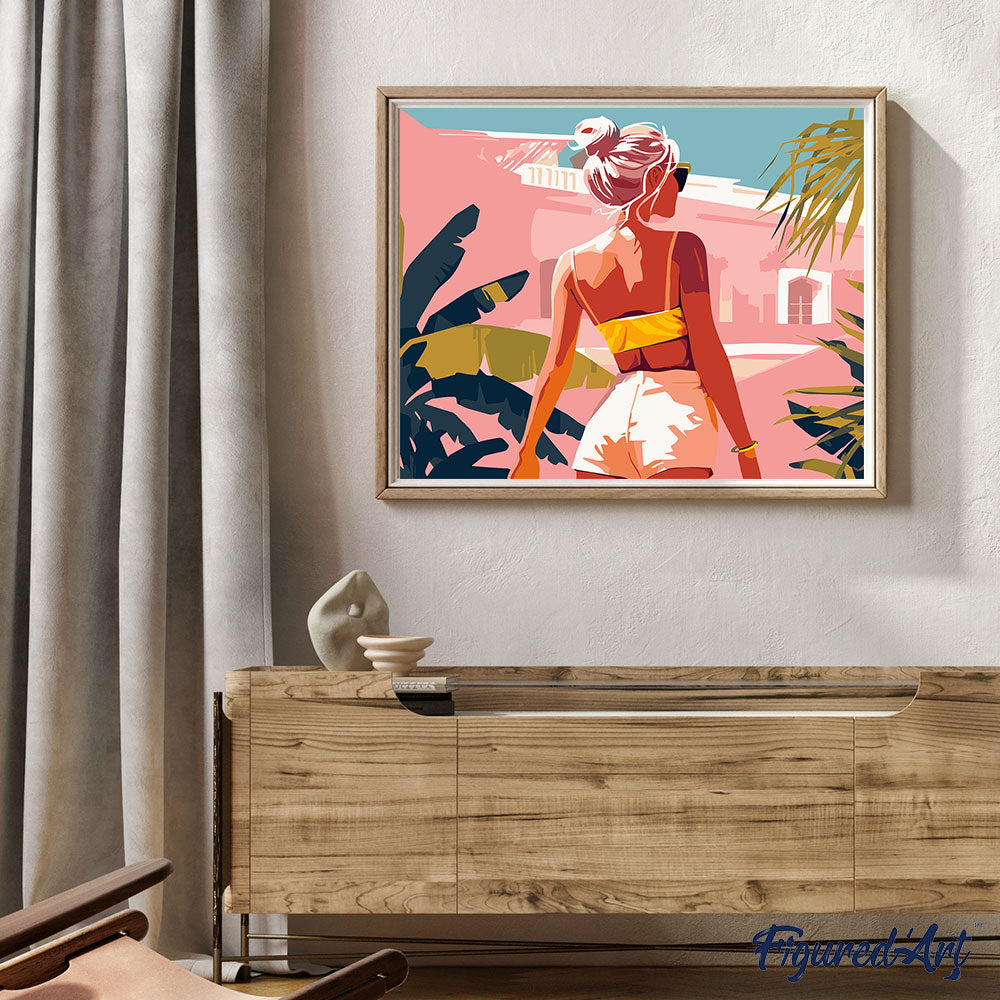 Malen nach Zahlen 40x50cm auf Keilrahmen gespannt Figured’Art Sommer-Spaziergang - Kidis Art