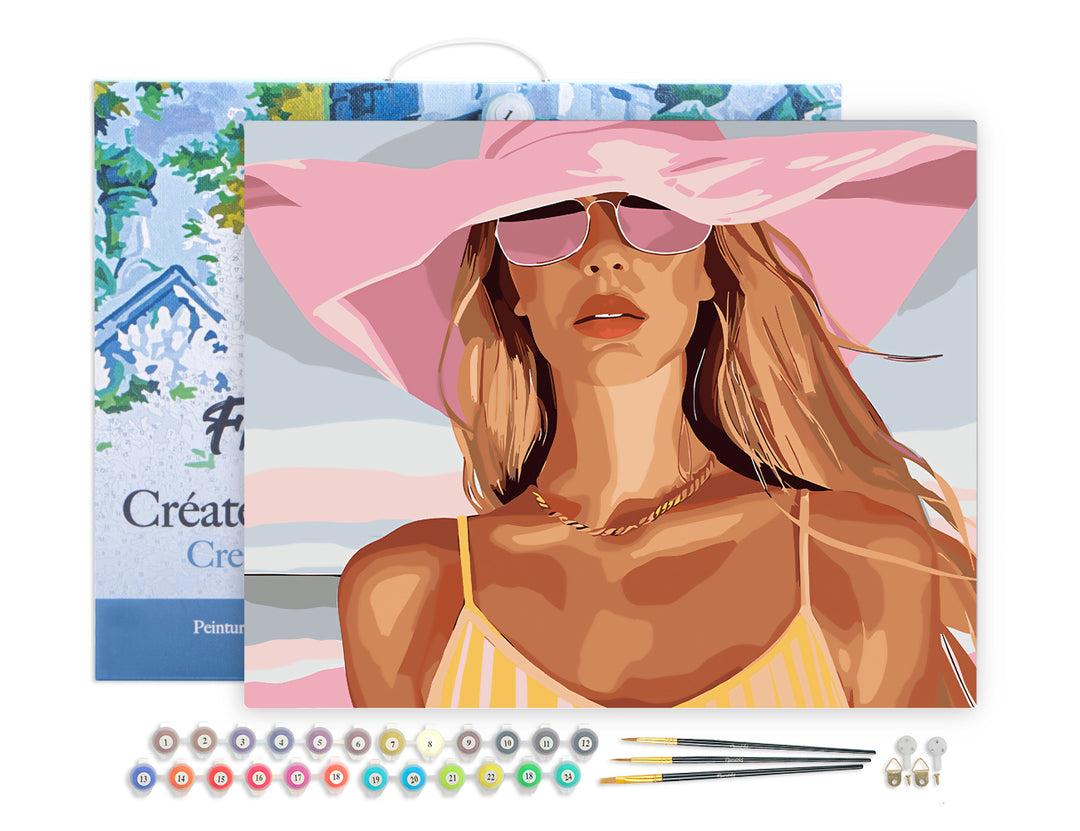 Malen nach Zahlen 40x50cm auf Keilrahmen gespannt Figured’Art Sonnentags-Charme - Kidis Art