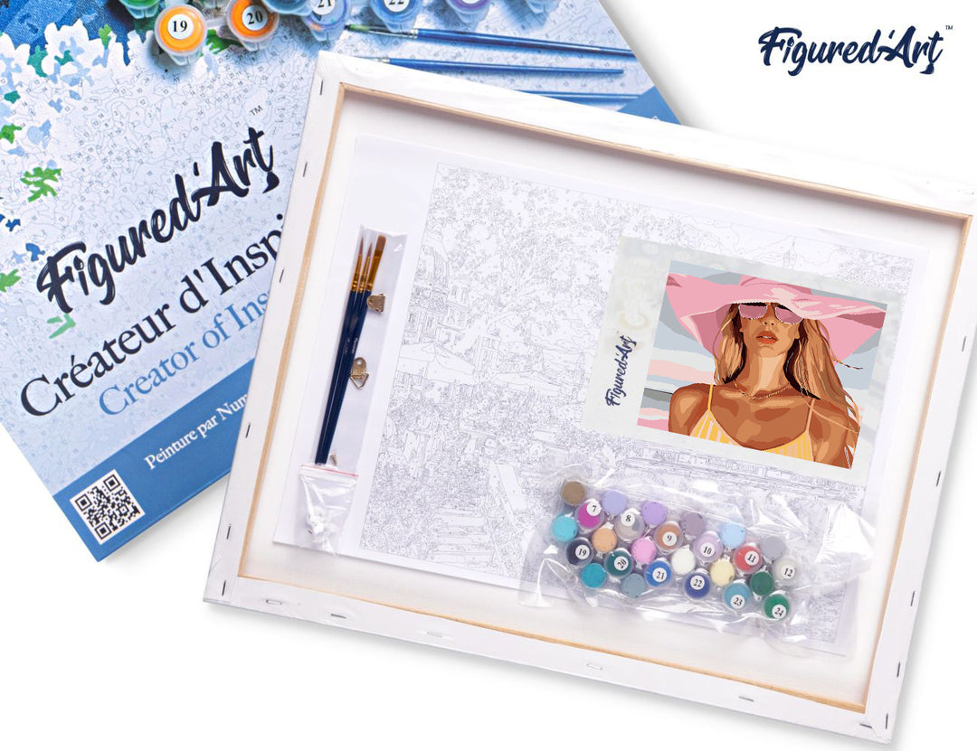 Malen nach Zahlen 40x50cm auf Keilrahmen gespannt Figured’Art Sonnentags-Charme - Kidis Art