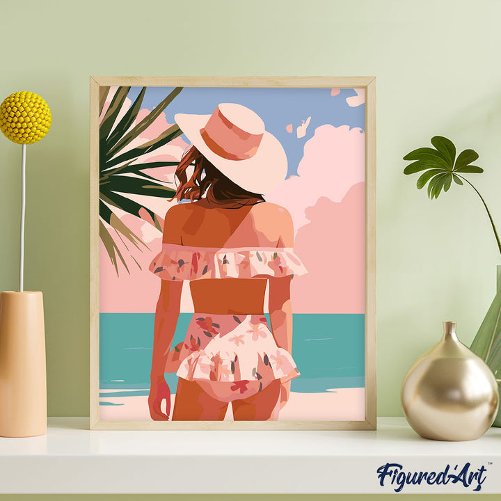 Malen nach Zahlen 40x50cm auf Keilrahmen gespannt Figured’Art Sommerschönheit - Kidis Art