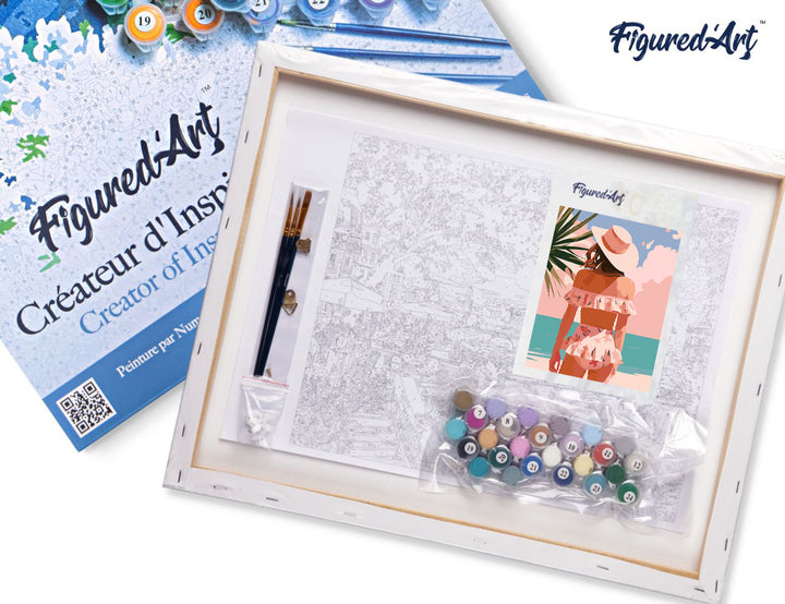 Malen nach Zahlen 40x50cm auf Keilrahmen gespannt Figured’Art Sommerschönheit - Kidis Art