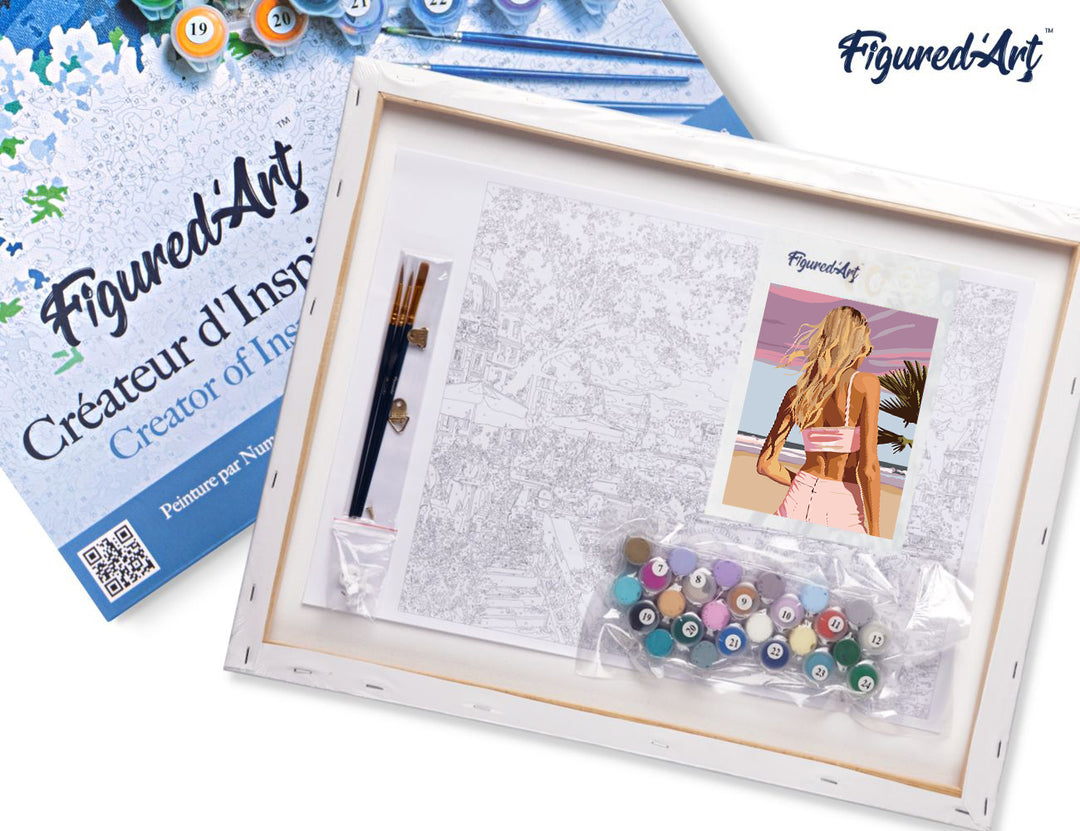 Malen nach Zahlen 40x50cm auf Keilrahmen gespannt Figured’Art Schönheit in der Dämmerung