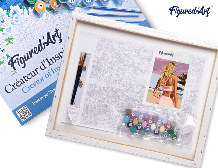 Malen nach Zahlen 40x50cm auf Keilrahmen gespannt Figured’Art Schönheit in der Dämmerung