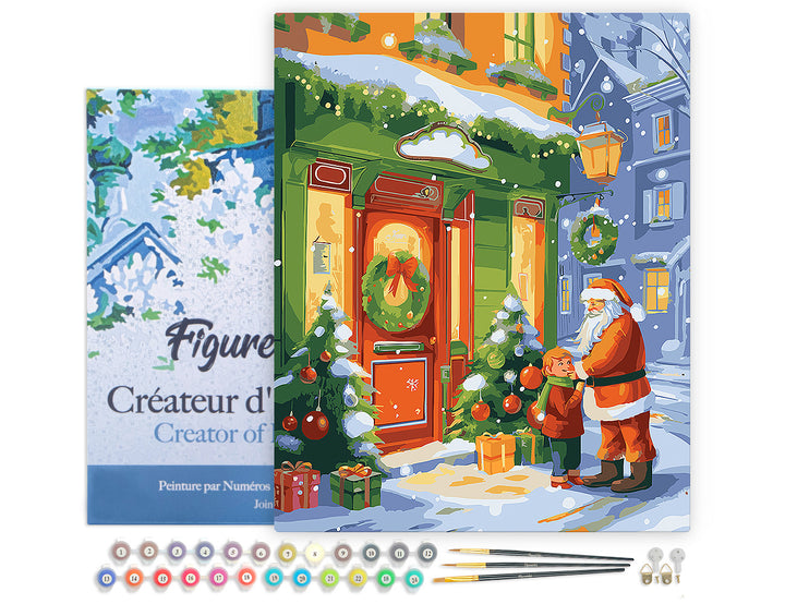 Malen nach Zahlen 40x50cm auf Keilrahmen gespannt Figured’Art Begegnung mit dem Weihnachtsmann 2