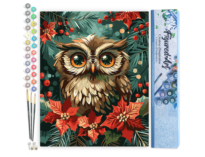 Malen nach Zahlen 40x50cm ohne Keilrahmen Figured’Art Weihnachts-Eule