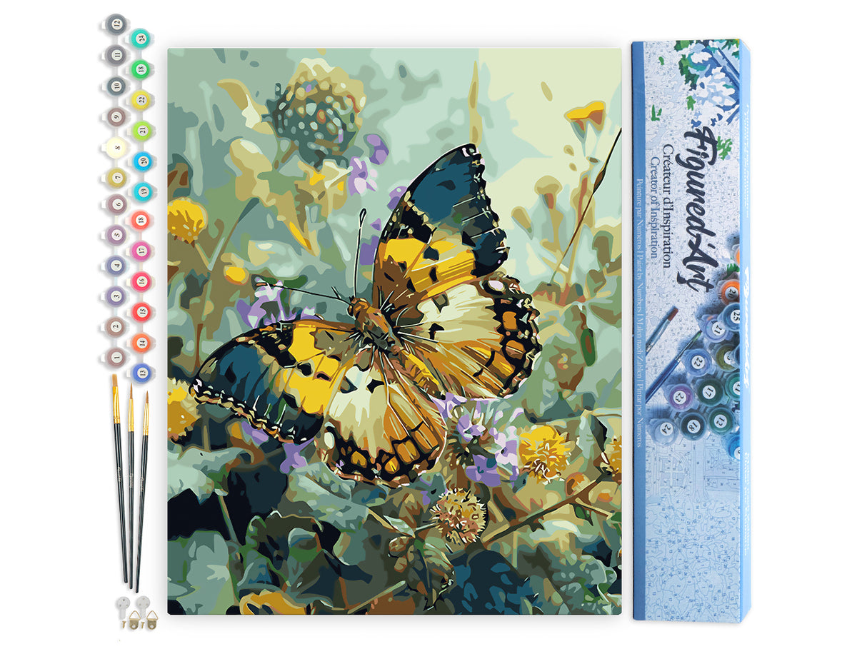 Malen nach Zahlen 40x50cm ohne Keilrahmen Figured’Art Janetta Forester Schmetterling - Kidis Art
