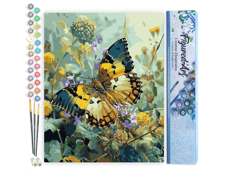 Malen nach Zahlen 40x50cm ohne Keilrahmen Figured’Art Janetta Forester Schmetterling