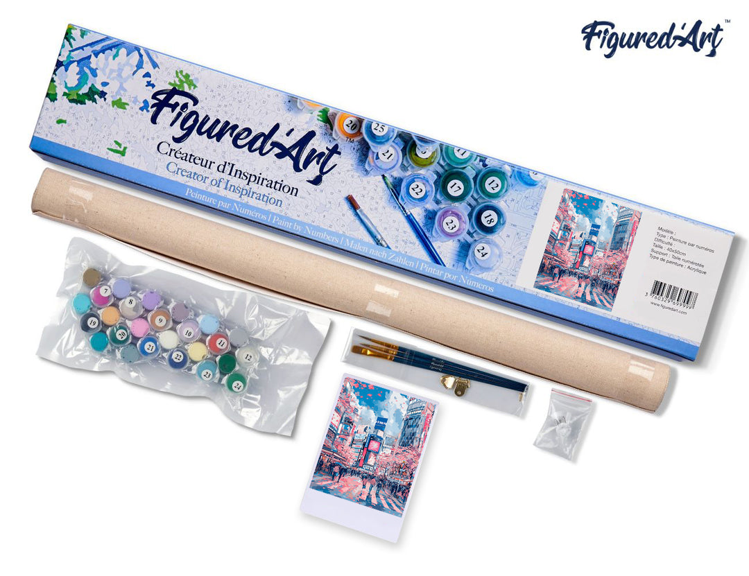 Malen nach Zahlen 40x50cm ohne Keilrahmen Figured’Art Kirschblüten von Shibuya