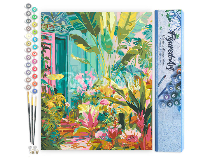 Malen nach Zahlen 40x50cm ohne Keilrahmen Figured’Art Tropische Tür