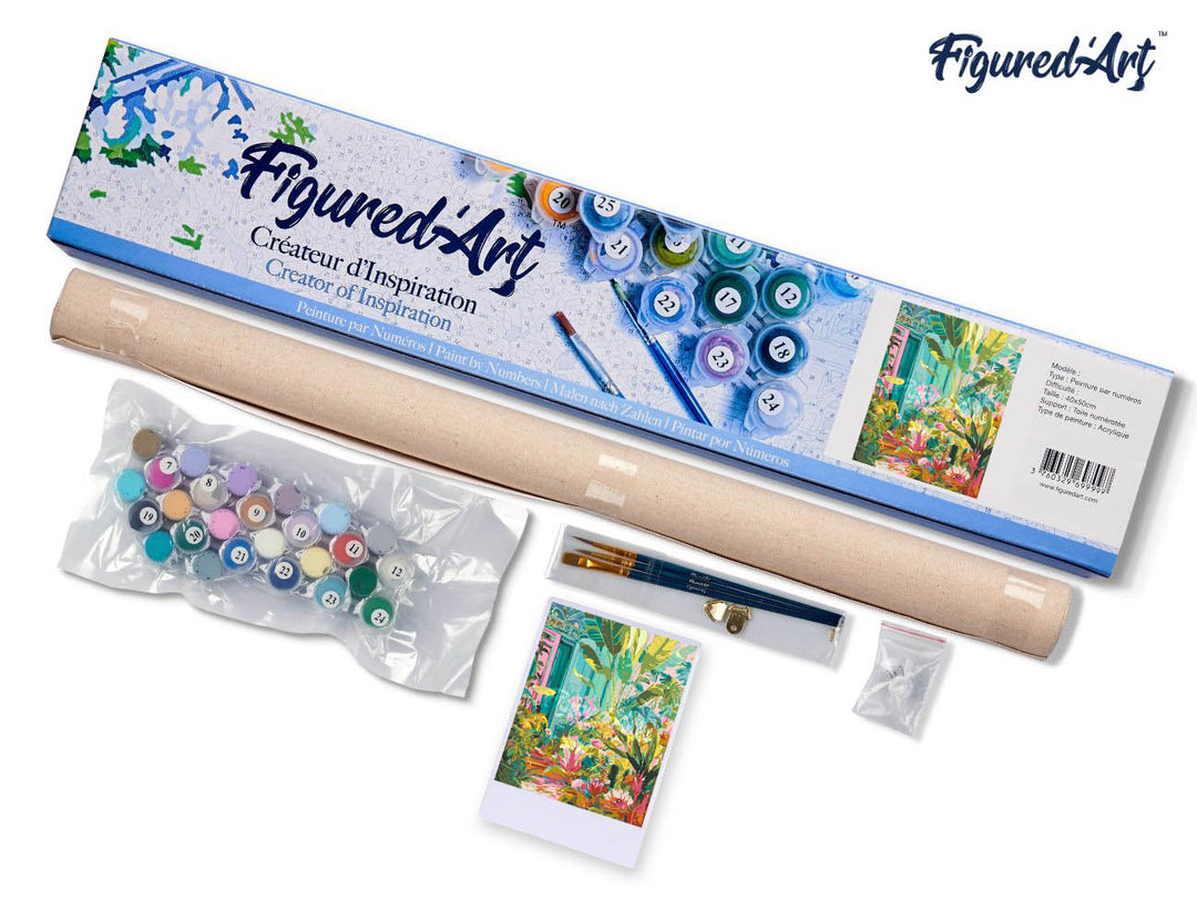 Malen nach Zahlen 40x50cm ohne Keilrahmen Figured’Art Tropische Tür