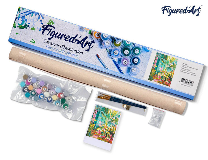 Malen nach Zahlen 40x50cm ohne Keilrahmen Figured’Art Tropische Tür