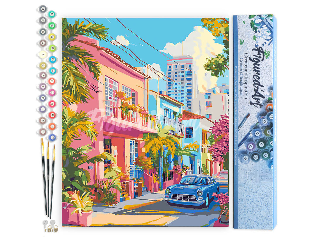 Malen nach Zahlen 40x50cm ohne Keilrahmen Figured’Art Bunte Straße - Kidis Art