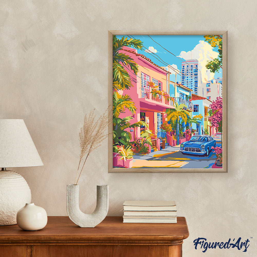 Malen nach Zahlen 40x50cm ohne Keilrahmen Figured’Art Bunte Straße - Kidis Art