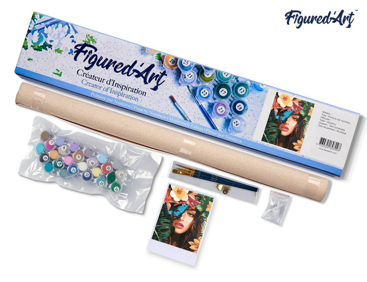 Malen nach Zahlen 40x50cm ohne Keilrahmen Figured’Art Tropische Schönheit