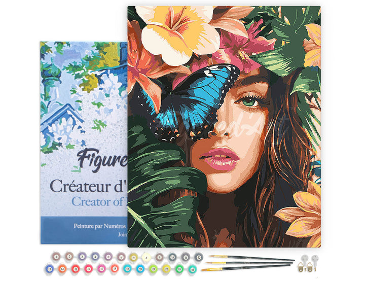 Malen nach Zahlen 40x50cm auf Keilrahmen gespannt Figured’Art Tropische Schönheit - Kidis Art