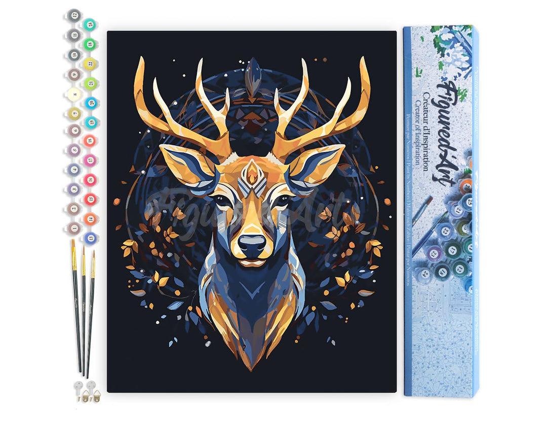 Malen nach Zahlen 40x50cm ohne Keilrahmen Figured’Art Majestätisches Rentier