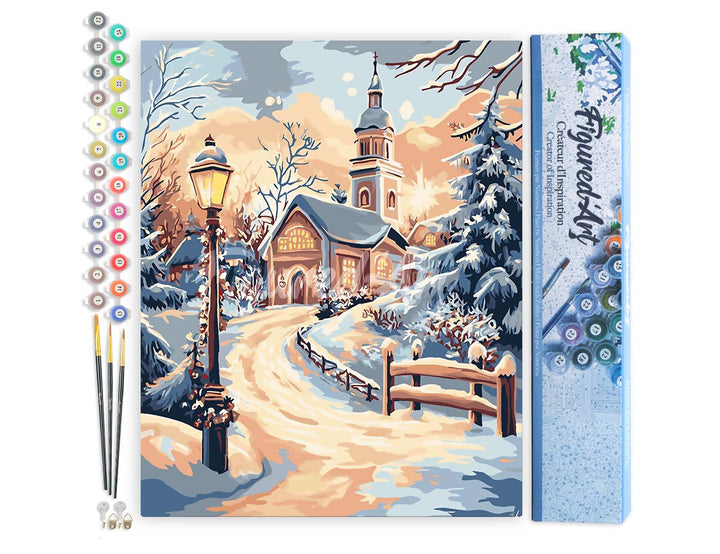 Malen nach Zahlen 40x50cm ohne Keilrahmen Figured’Art Weg zur Kapelle