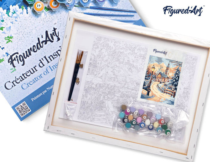 Malen nach Zahlen 40x50cm auf Keilrahmen gespannt Figured’Art Weg zur Kapelle - Kidis Art