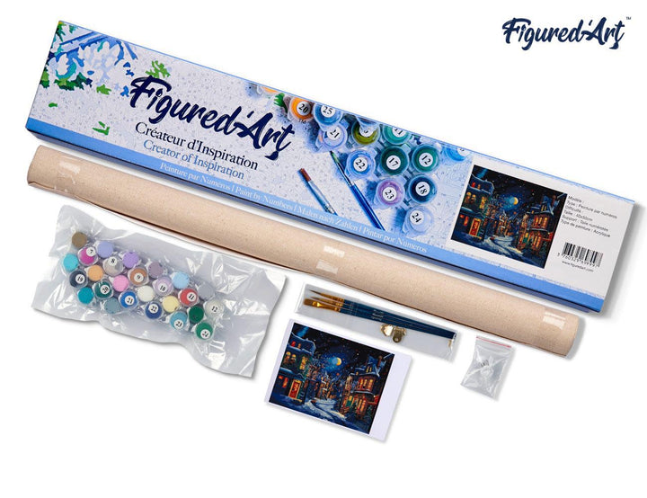 Malen nach Zahlen 40x50cm ohne Keilrahmen Figured’Art Winterhalbmond