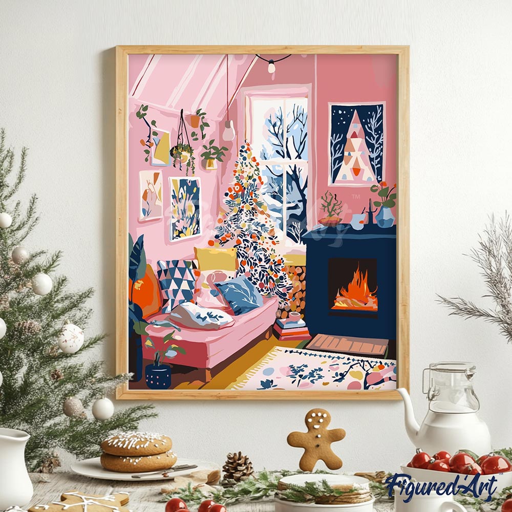 Malen nach Zahlen 40x50cm ohne Keilrahmen Figured’Art Artistischer Festtag - Kidis Art