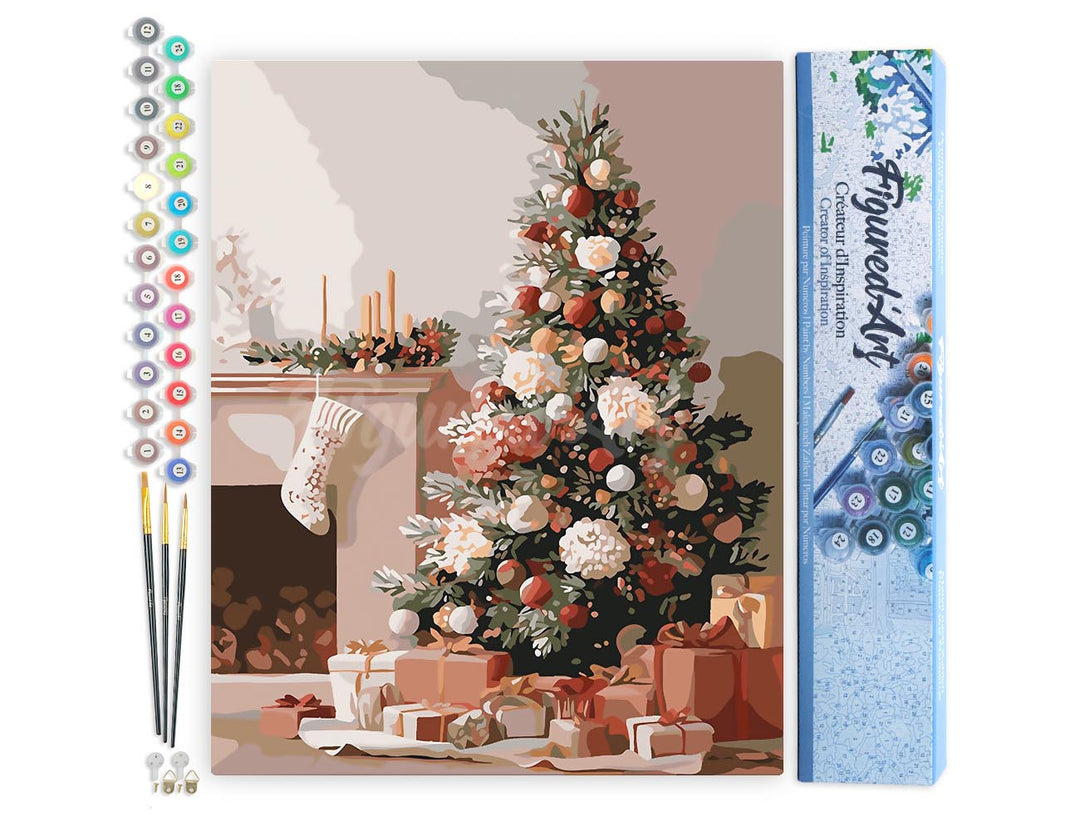 Malen nach Zahlen 40x50cm ohne Keilrahmen Figured’Art Elegantes Weihnachtsdekor - Kidis Art