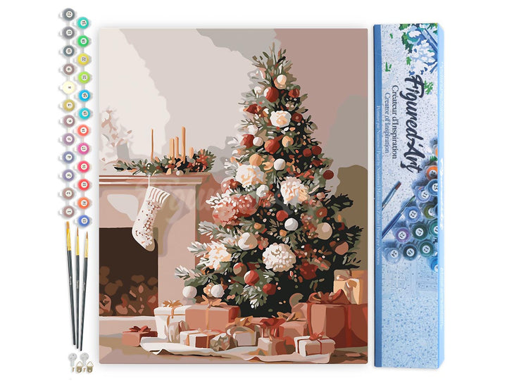 Malen nach Zahlen 40x50cm ohne Keilrahmen Figured’Art Elegantes Weihnachtsdekor - Kidis Art