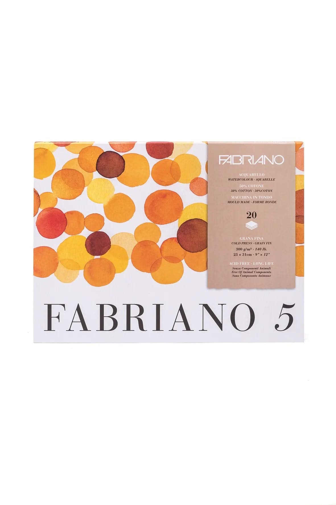 Fabriano 5 - Block - 31x41cm - 300g - 20 Blatt - fein gekörnt - Kidis Art