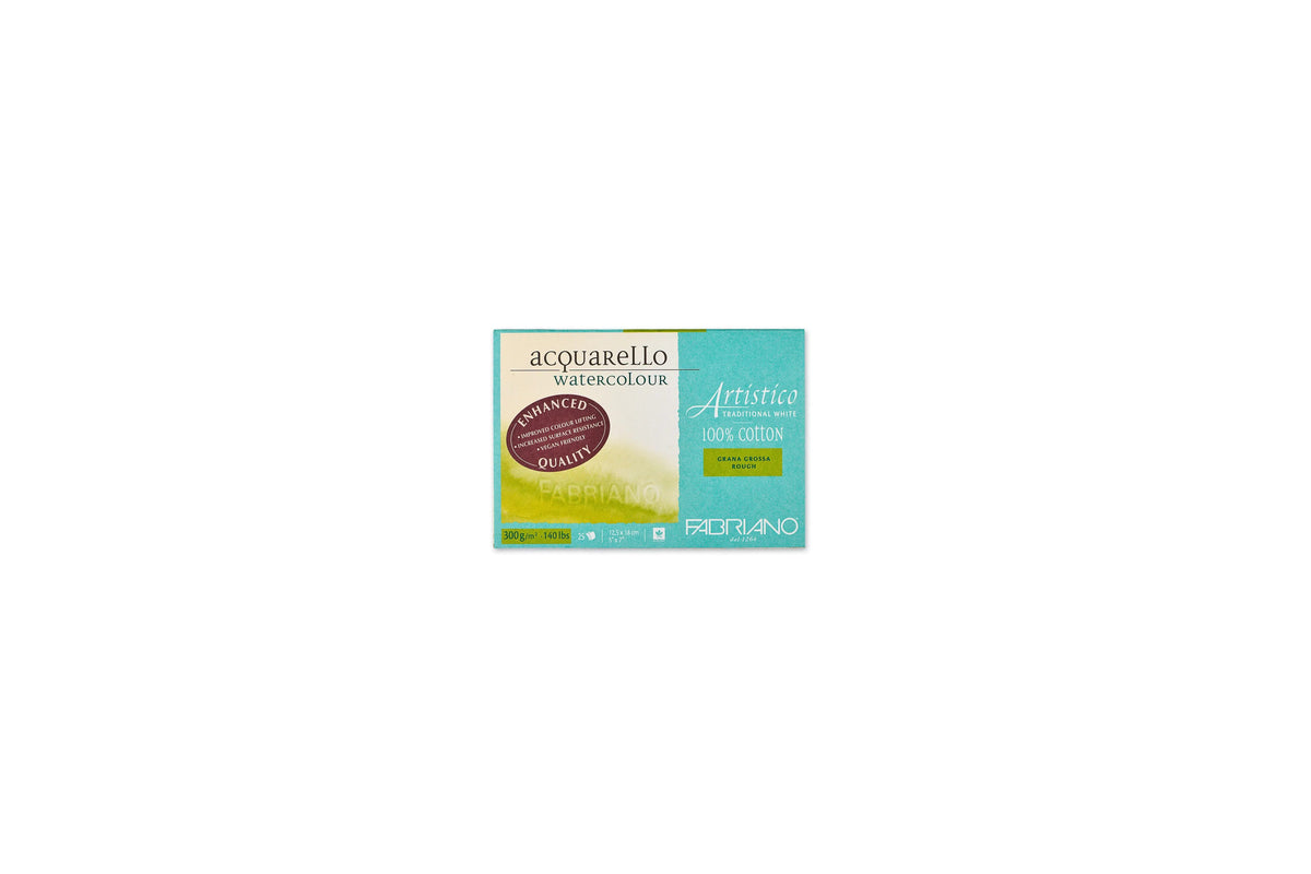 Fabriano Artistico - traditional white - Block - 12,5x18cm - 300g - 25 Blatt - rau - Kidis Art