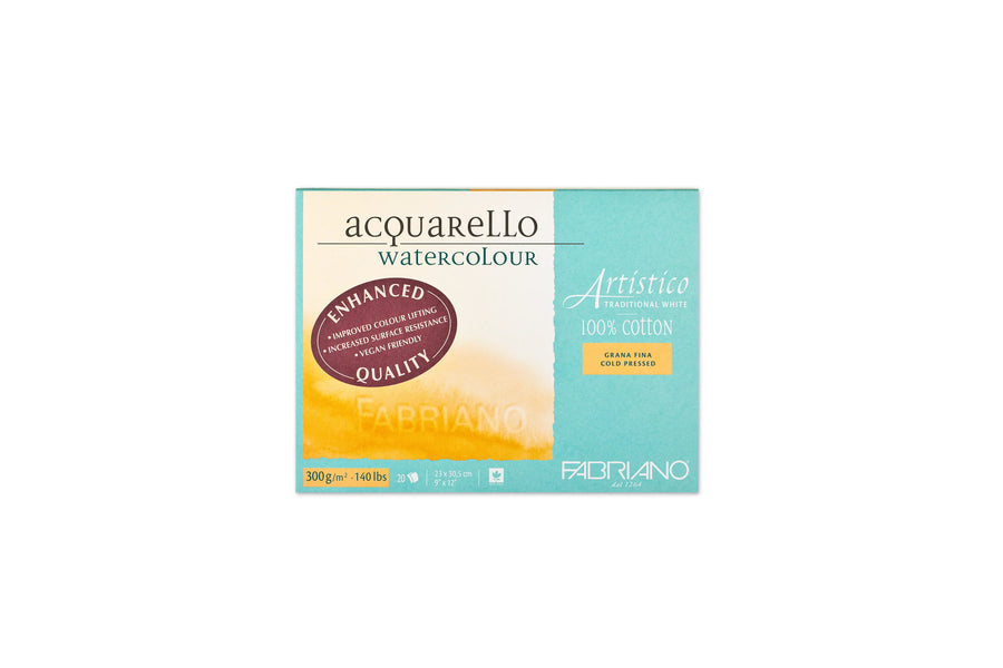 Fabriano Artistico - traditional white - Block - 23x30,5cm - 300g - 20 Blatt - fein gekörnt