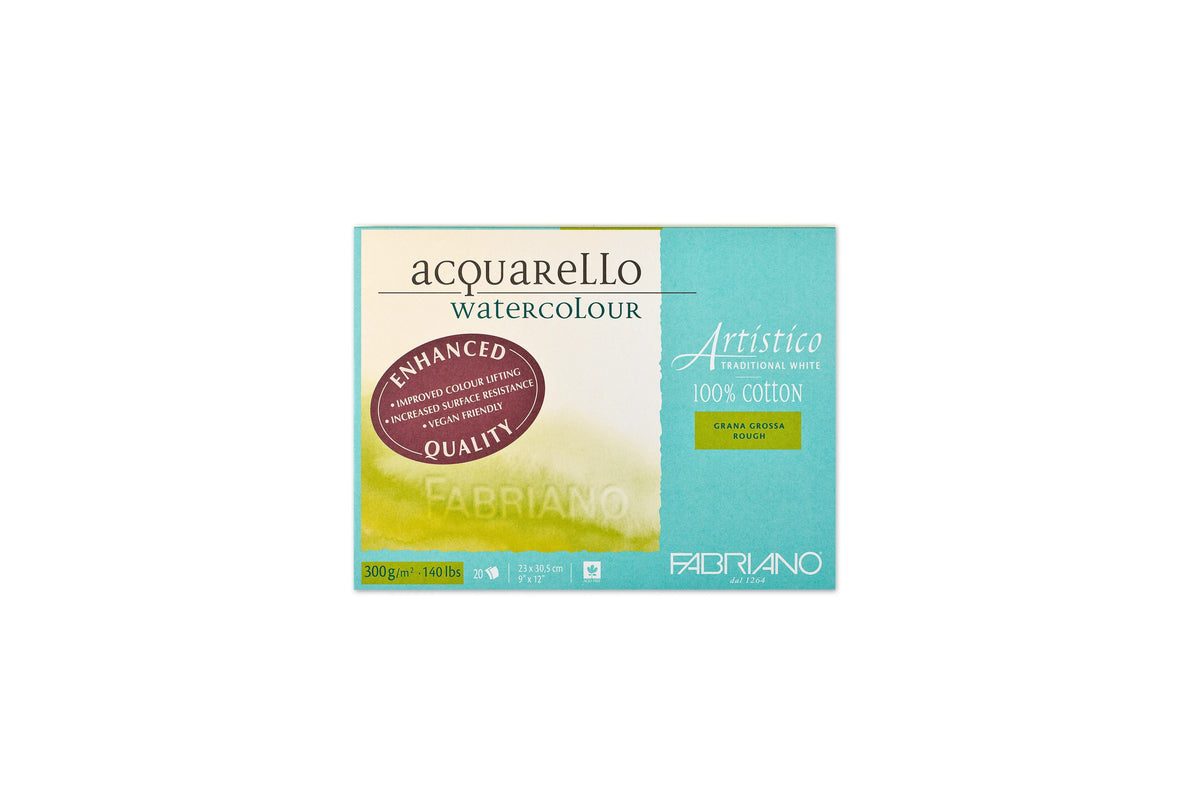 Fabriano Artistico - traditional white - Block - 23x30,5cm - 300g - 20 Blatt - rau - Kidis Art