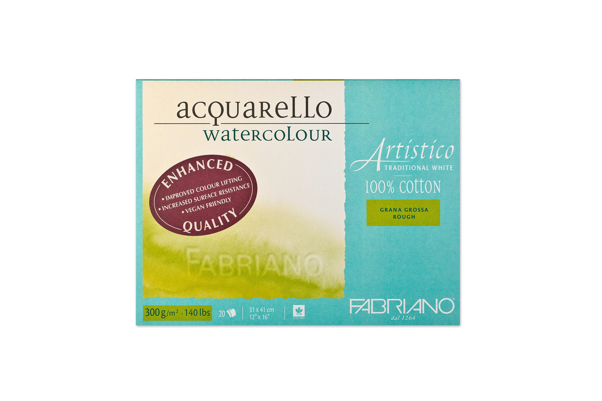 Fabriano Artistico - traditional white - Block - 30,5x45,5cm - 300g - 20 Blatt - rau - Kidis Art