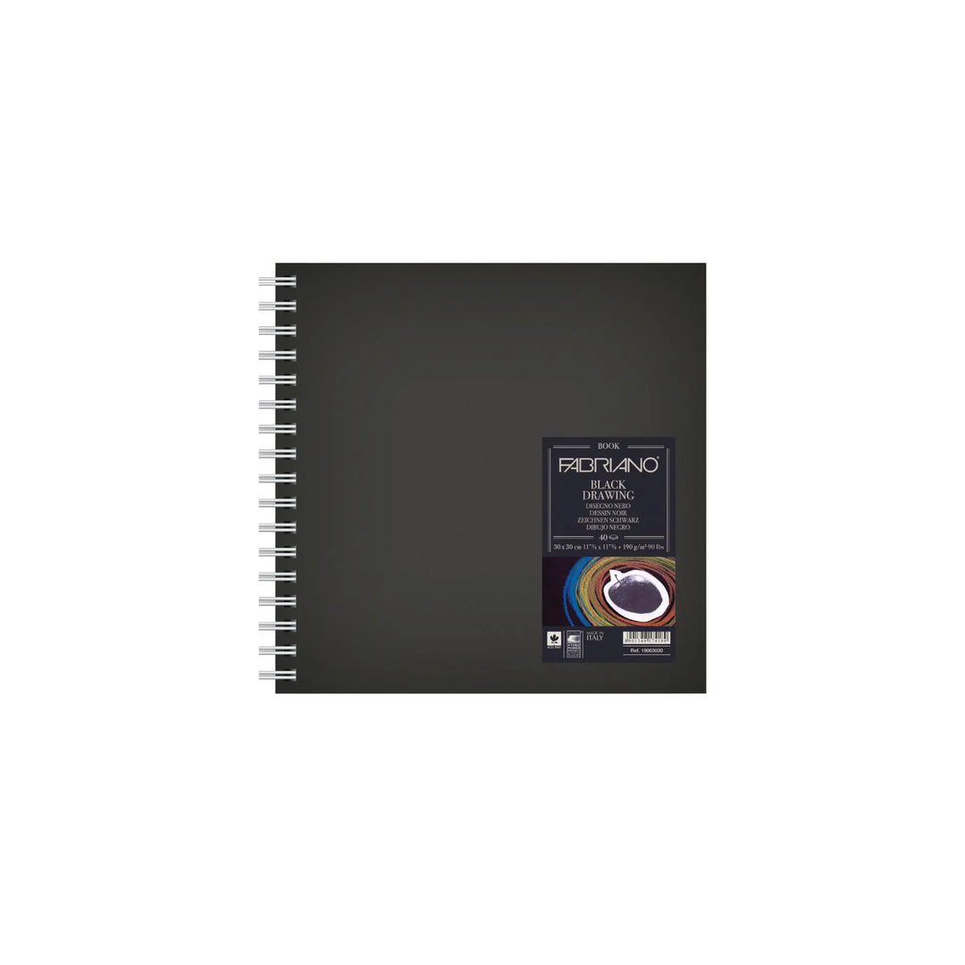 Fabriano Black Drawing Book - 30 x 30 cm - 190g - 40 Blatt