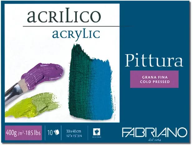 Fabriano Blocco per Artisti Block - 46x62cm - 300g - 20 Blatt - fein gekörnt - Kidis Art