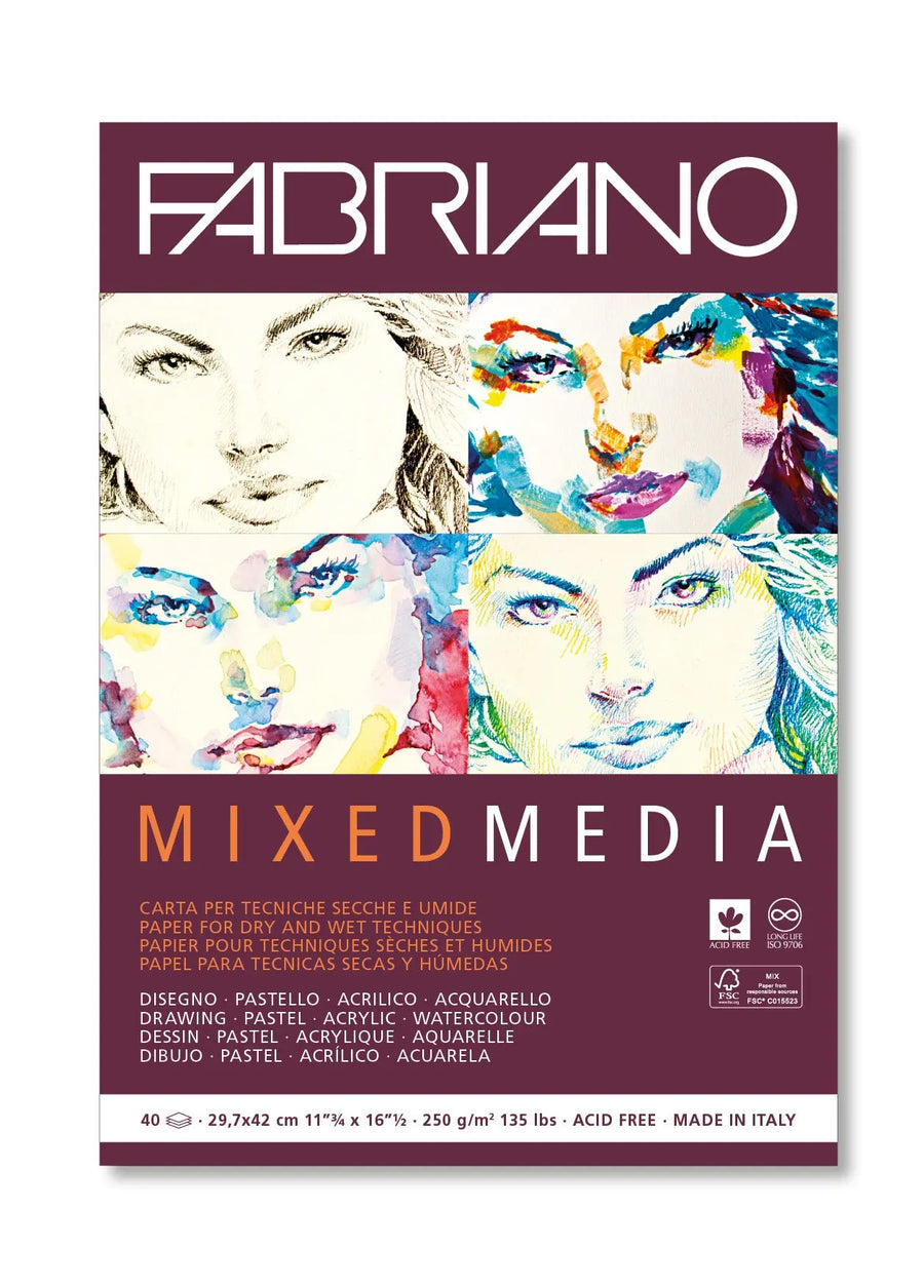 Fabriano Mixed Media Block - A3 - 250g - 40 Blatt