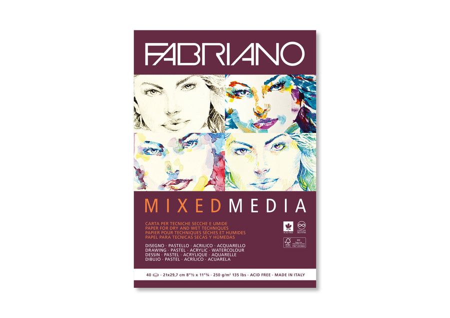 Fabriano Mixed Media Block - A4 - 250g - 40 Blatt