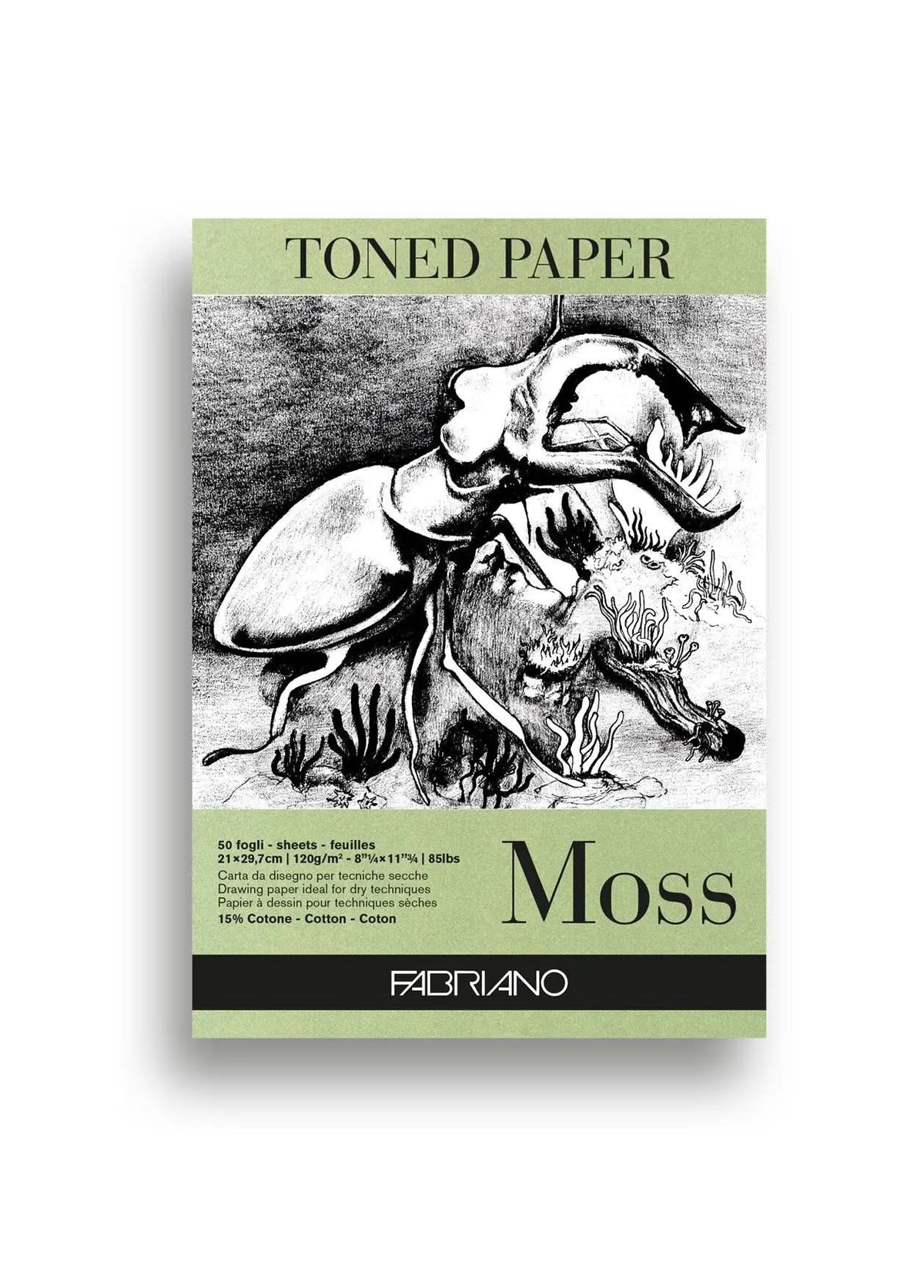 Fabriano Toned Paper Block moss - A4 - 120g - 50 Blatt - Kidis Art