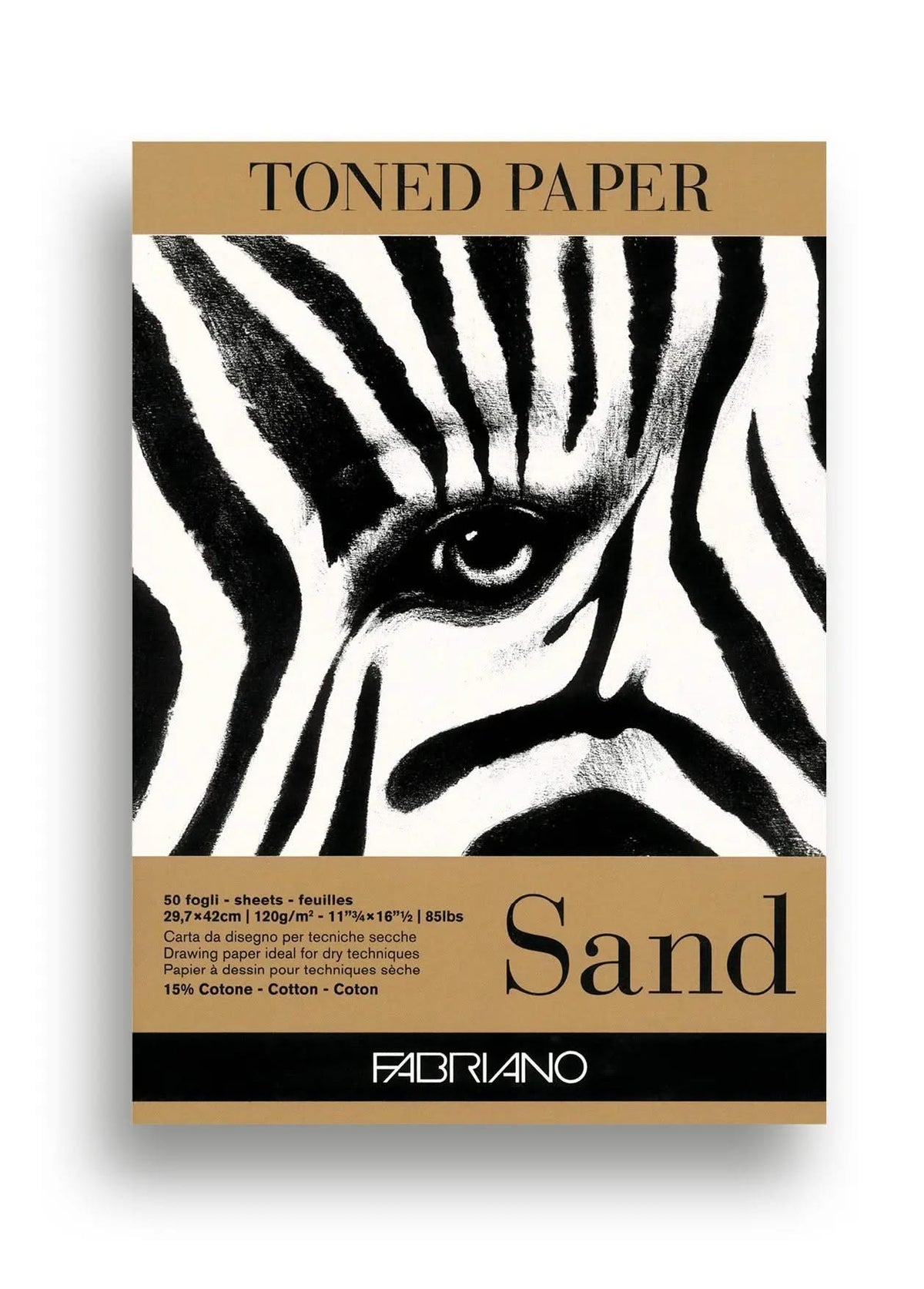 Fabriano Toned Paper Block sand - A3 - 120g - 50 Blatt - Kidis Art