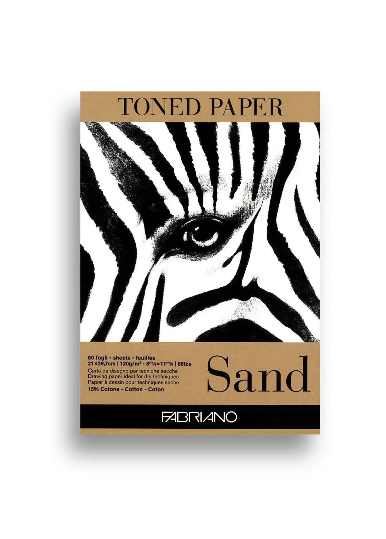 Fabriano Toned Paper Block sand - A4 - 120g - 50 Blatt - Kidis Art