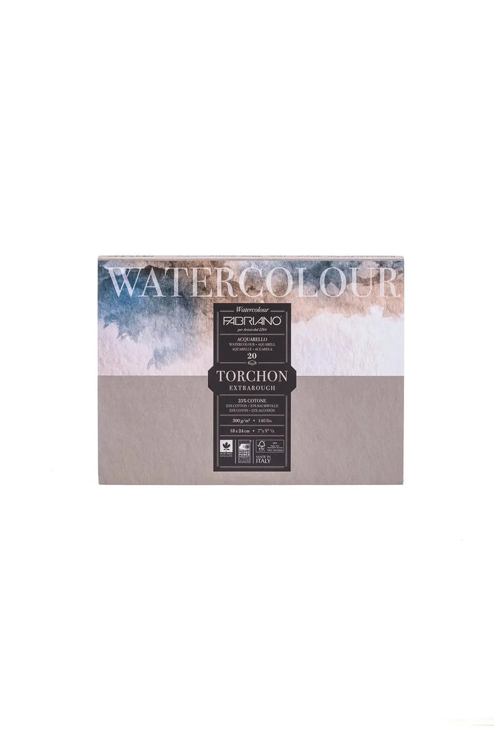 Fabriano Watercolour torchon Block - 35,5 x 51 cm - 300g - 20 Blatt - rau - FSC