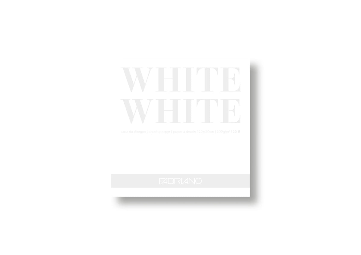 Fabriano White White Block - 20 x 20 cm - 300g - 20 Blatt - Kidis Art