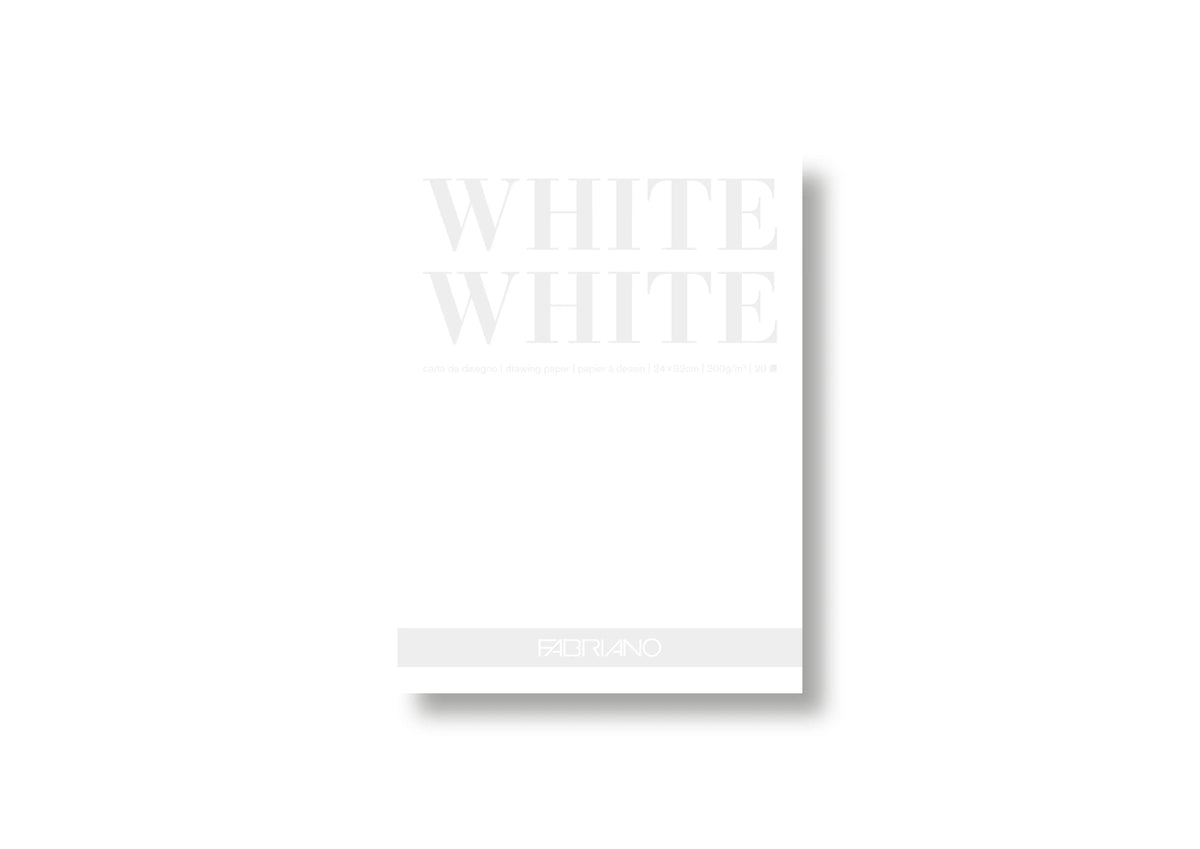 Fabriano White White Block - 24 x 32 cm - 300g - 20 Blatt - Kidis Art