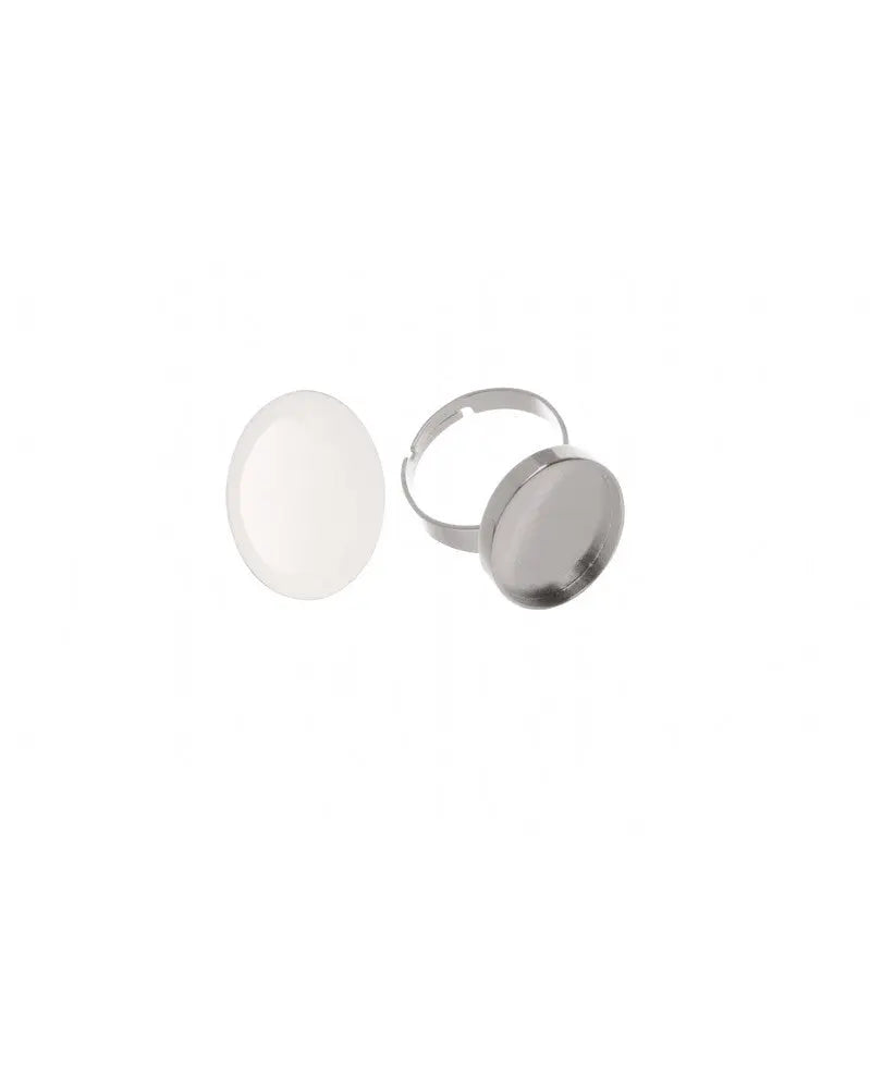 Fingerring oval silberfarben 27x19mm