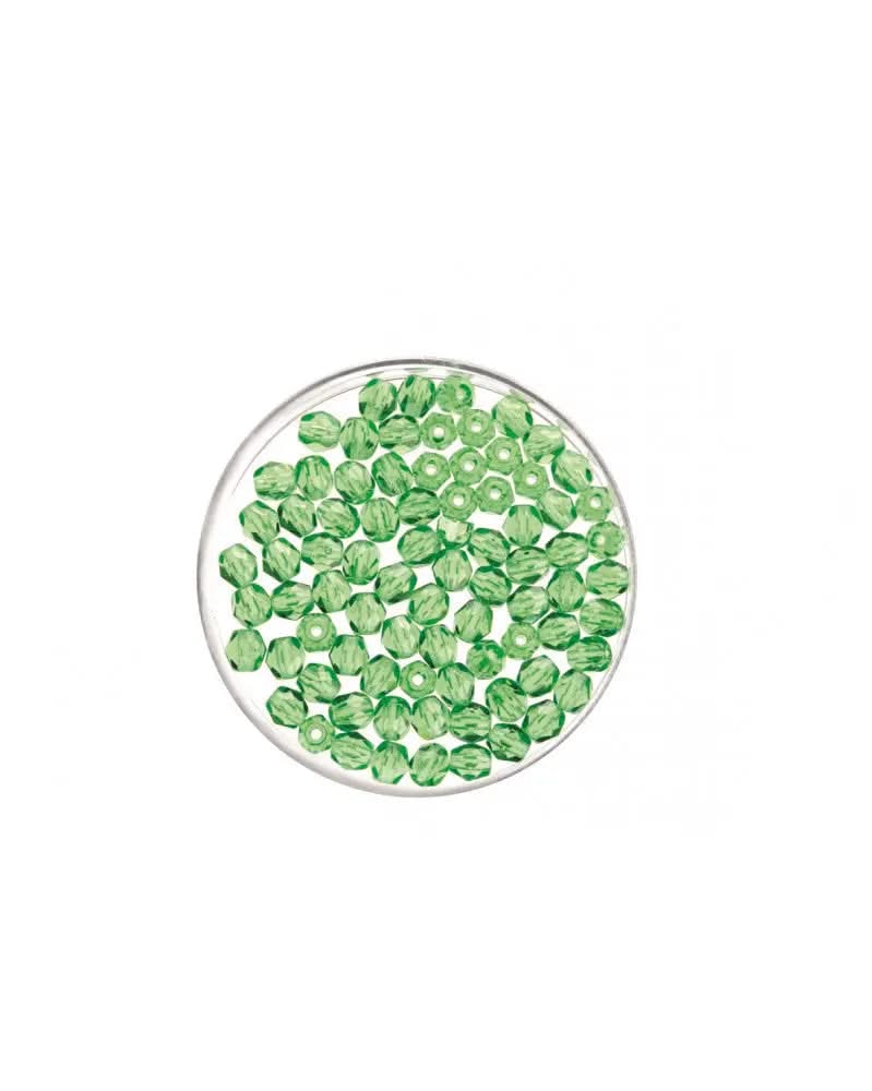 Glasschliffperle 4mm 100St grün - Kidis Art