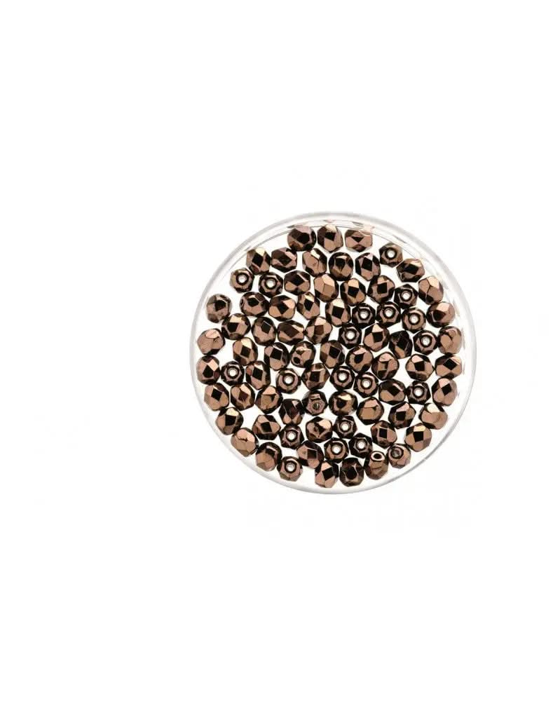 Glasschliffperle 4mm 100St kupfer - Kidis Art