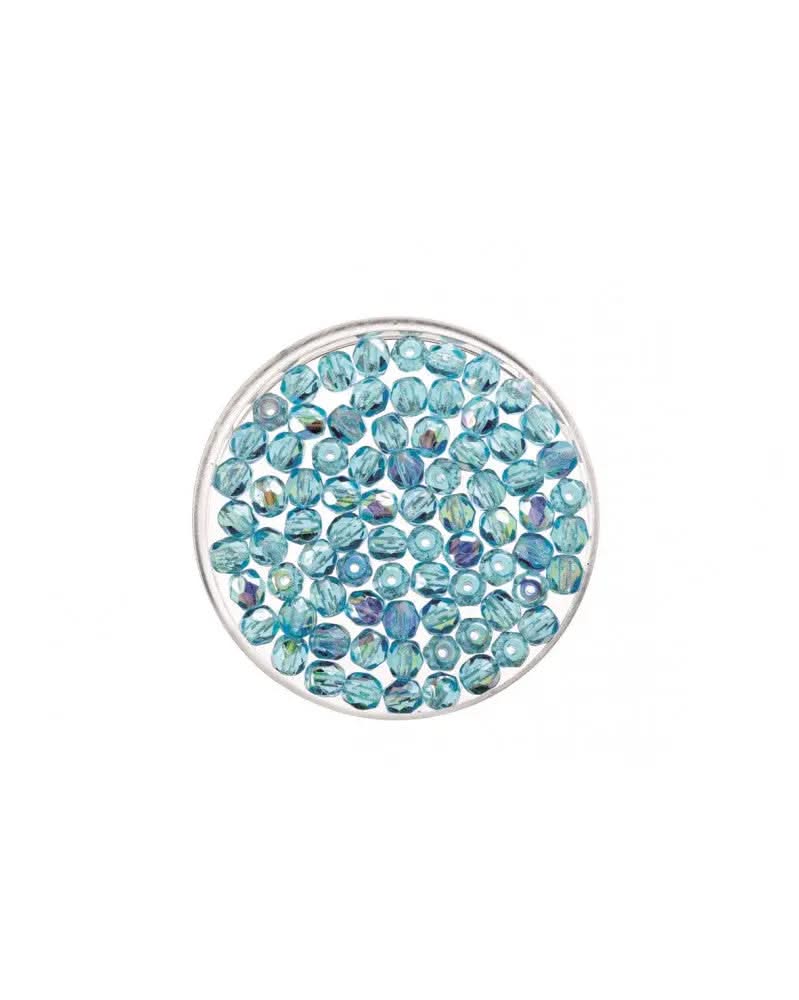 Glasschliffperle 6mm 50St aqua rainbow - Kidis Art