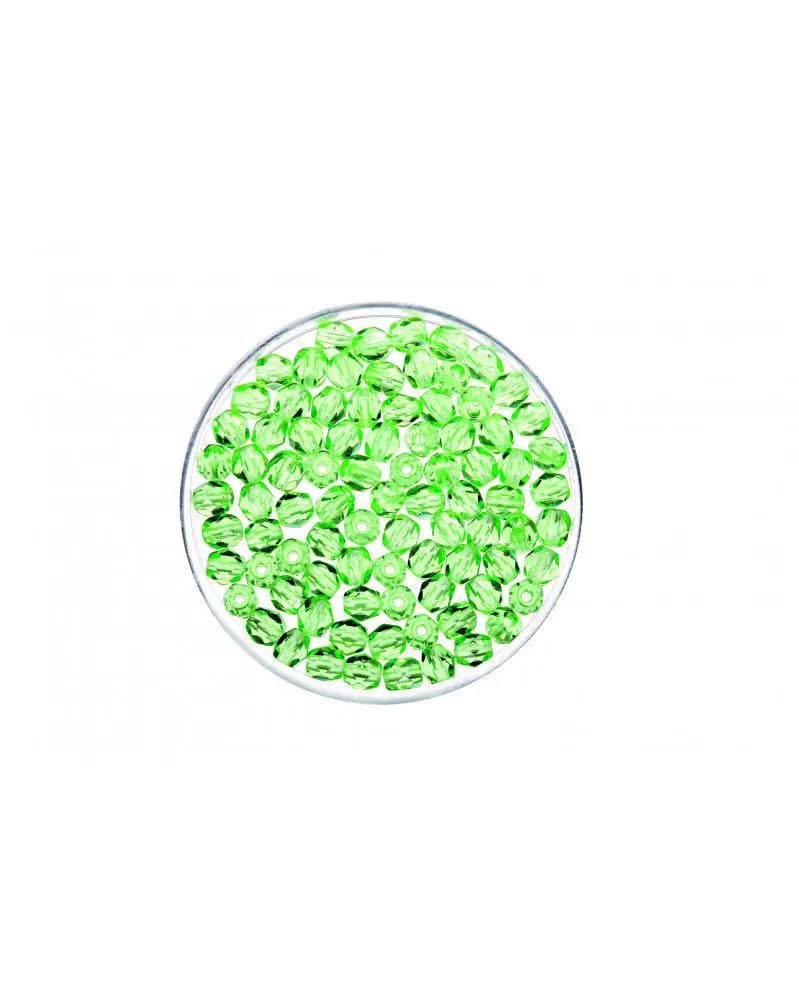 Glasschliffperle 6mm 50St hellgrün - Kidis Art