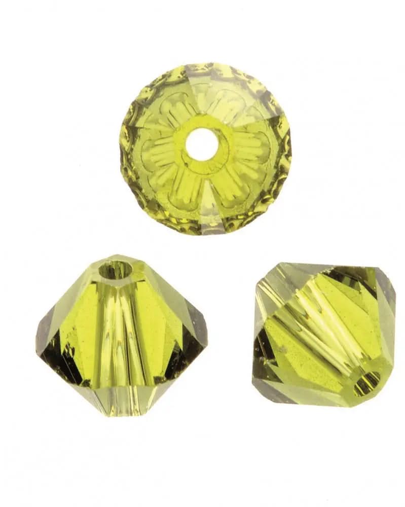 Schliffspitzperle Swarovski 4mm Olivine, 25 Stück - Kidis Art