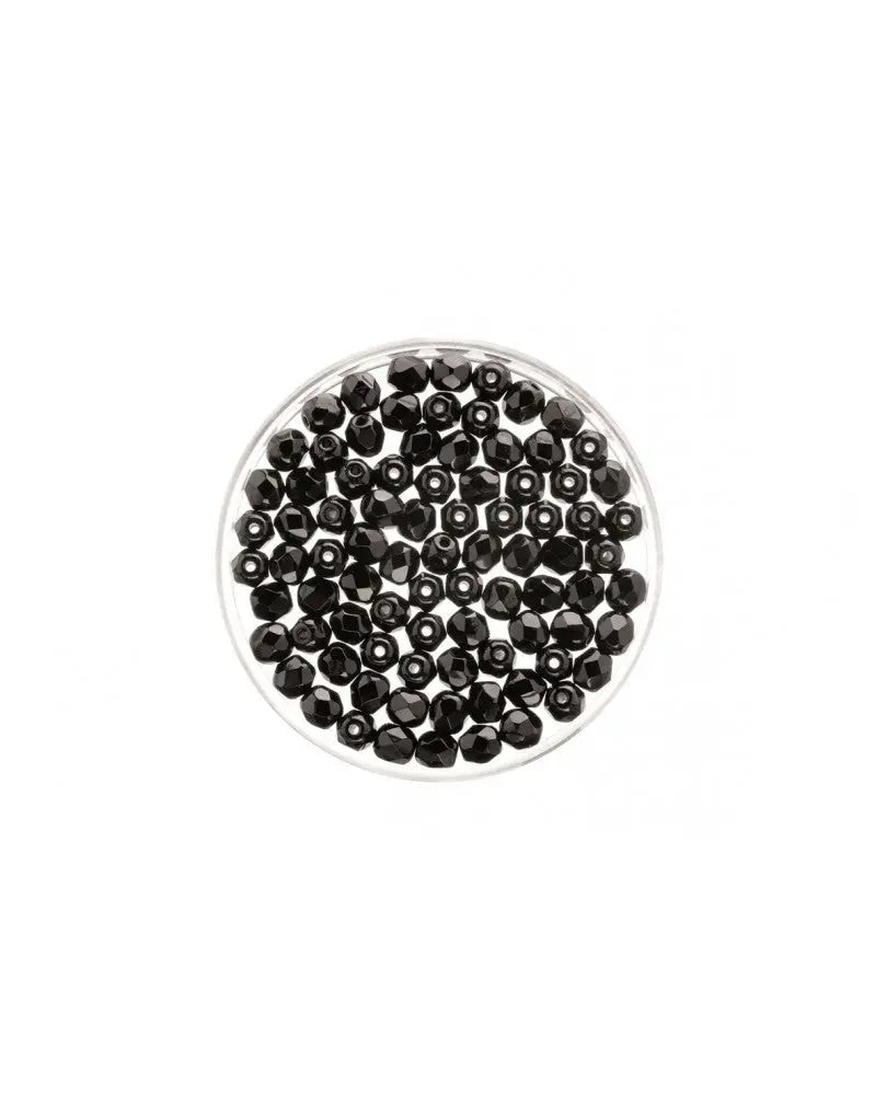 Glasschliffperlen 4mm 100St schwarz